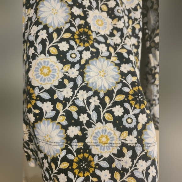 J. Jill Floral Long Sleeve Top - Black and White - Picture 2 of 5